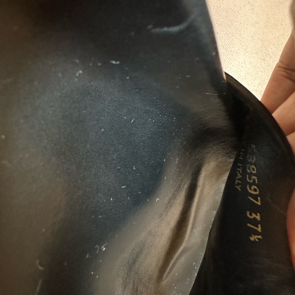 Saint Laurent YSL Black Leather Designer Luxury slides sz. 37.5. 100% Authentic - Picture 5 of 5